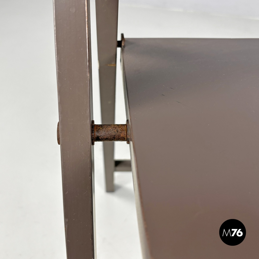 Italian mid-century modern brown folding chair Tric Castiglioni Bonacina, 1960s