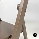 Italian mid-century modern brown folding chair Tric Castiglioni Bonacina, 1960s
