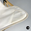 Italian modern white fabric wood folding deckchair Tripolina by Citterio, 1970s