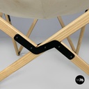 Italian modern white fabric wood folding deckchair Tripolina by Citterio, 1970s