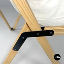 Italian modern white fabric wood folding deckchair Tripolina by Citterio, 1970s