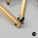 Italian modern white fabric wood folding deckchair Tripolina by Citterio, 1970s