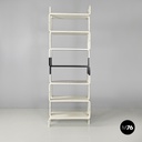 Italian post modern modular curved edges black and white wooden bookcase, 1980s