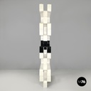 Italian post modern modular curved edges black and white wooden bookcase, 1980s