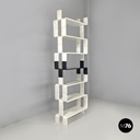 Italian post modern modular curved edges black and white wooden bookcase, 1980s