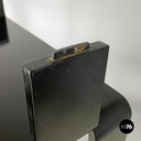 Italian post modern modular curved edges black and white wooden bookcase, 1980s