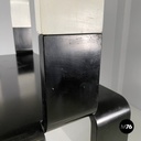 Italian post modern modular curved edges black and white wooden bookcase, 1980s