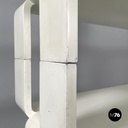 Italian post modern modular curved edges black and white wooden bookcase, 1980s