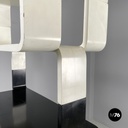 Italian post modern modular curved edges black and white wooden bookcase, 1980s
