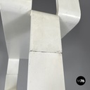 Italian post modern modular curved edges black and white wooden bookcase, 1980s