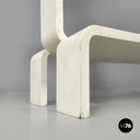 Italian post modern modular curved edges black and white wooden bookcase, 1980s