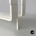 Italian post modern modular curved edges black and white wooden bookcase, 1980s