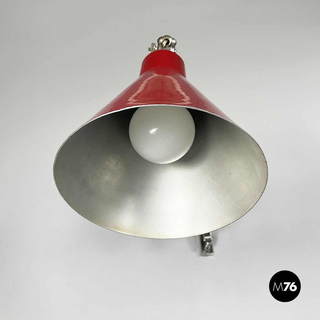 Italian mid-century modern Pantograph wall lamp in red metal, 1960s