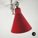 Italian mid-century modern Pantograph wall lamp in red metal, 1960s
