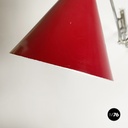 Italian mid-century modern Pantograph wall lamp in red metal, 1960s