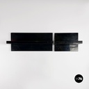 Italian modern black shiny plastic shelves by Marcello Siard for Kartell, 1970s