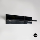 Italian modern black shiny plastic shelves by Marcello Siard for Kartell, 1970s