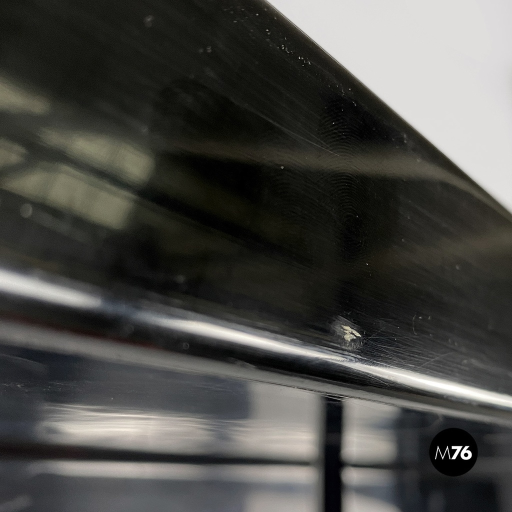 Italian modern black shiny plastic shelves by Marcello Siard for Kartell, 1970s