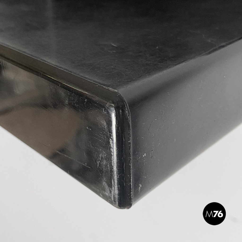 Italian modern black shiny plastic shelves by Marcello Siard for Kartell, 1970s