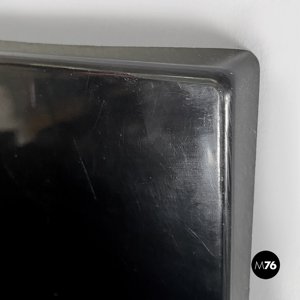 Italian modern black shiny plastic shelves by Marcello Siard for Kartell, 1970s