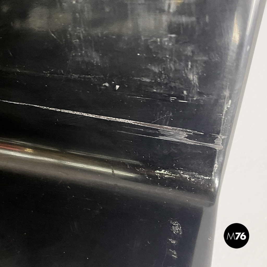 Italian modern black shiny plastic shelves by Marcello Siard for Kartell, 1970s