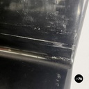 Italian modern black shiny plastic shelves by Marcello Siard for Kartell, 1970s