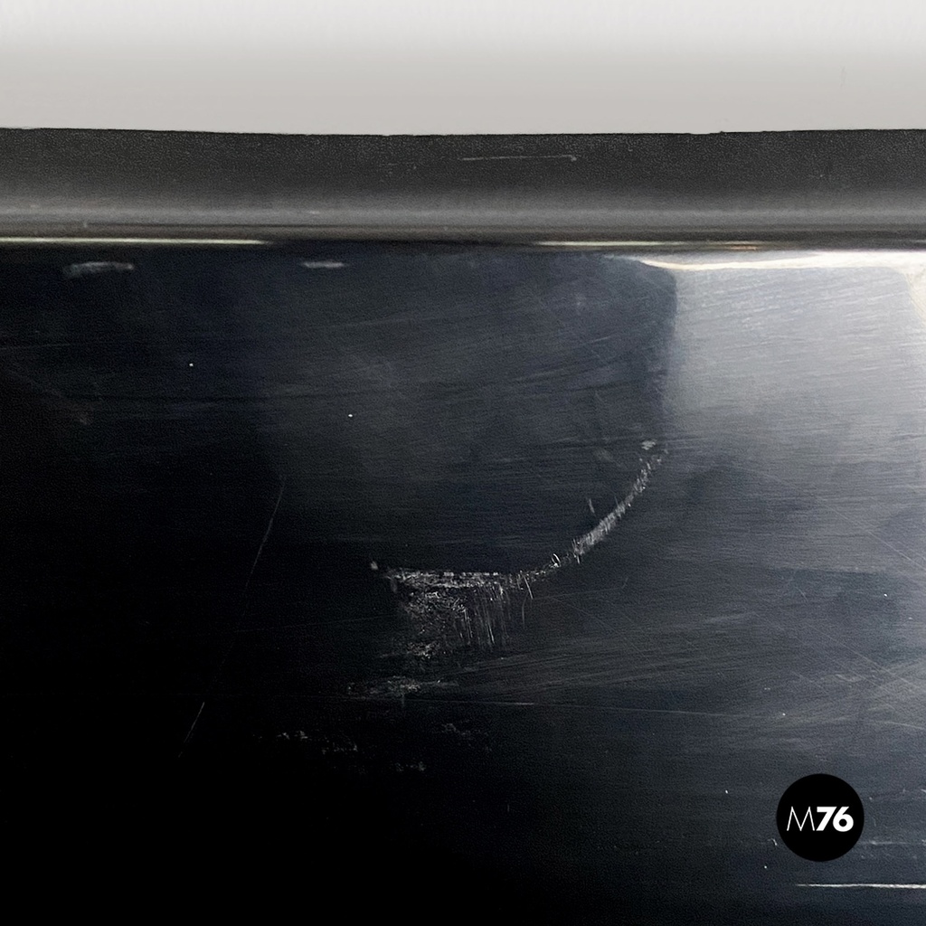 Italian modern black shiny plastic shelves by Marcello Siard for Kartell, 1970s