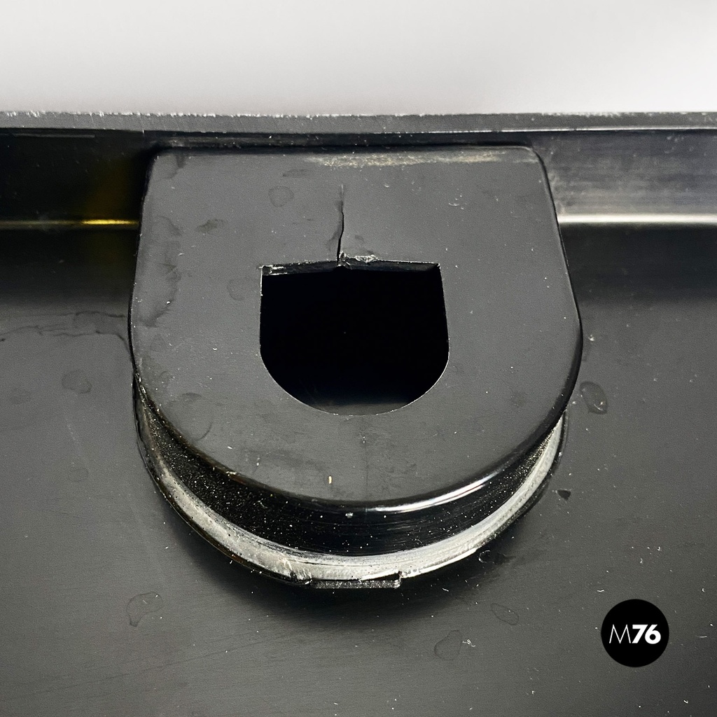 Italian modern black shiny plastic shelves by Marcello Siard for Kartell, 1970s