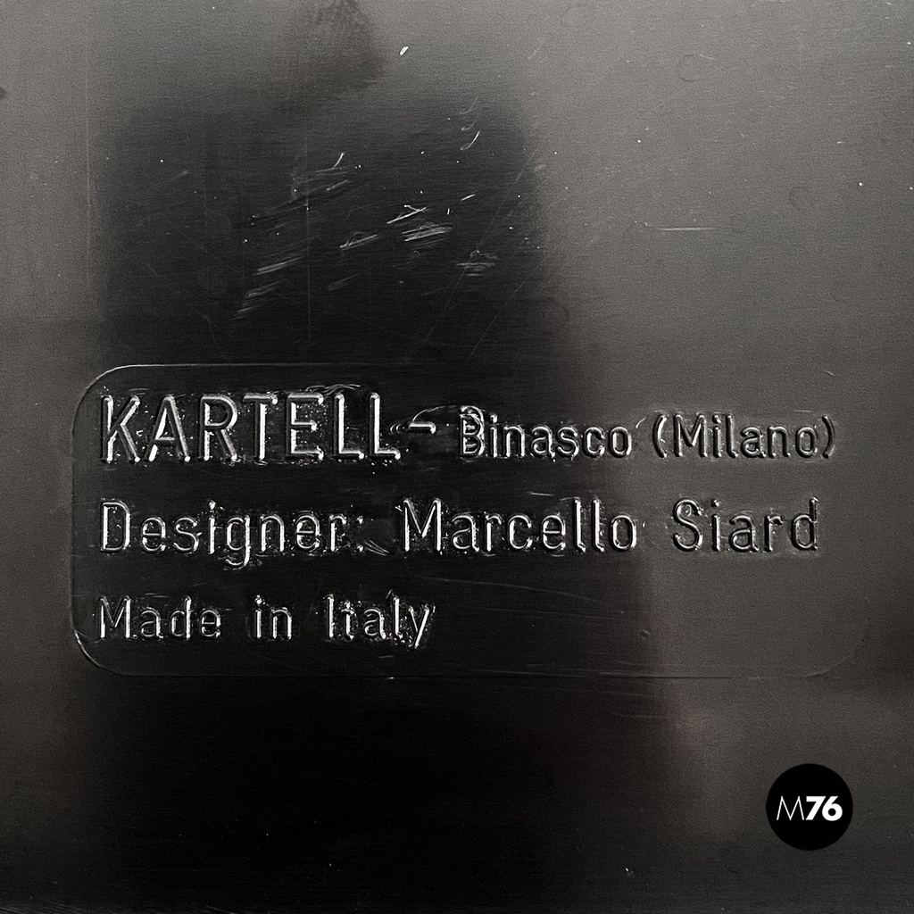 Italian modern black shiny plastic shelves by Marcello Siard for Kartell, 1970s