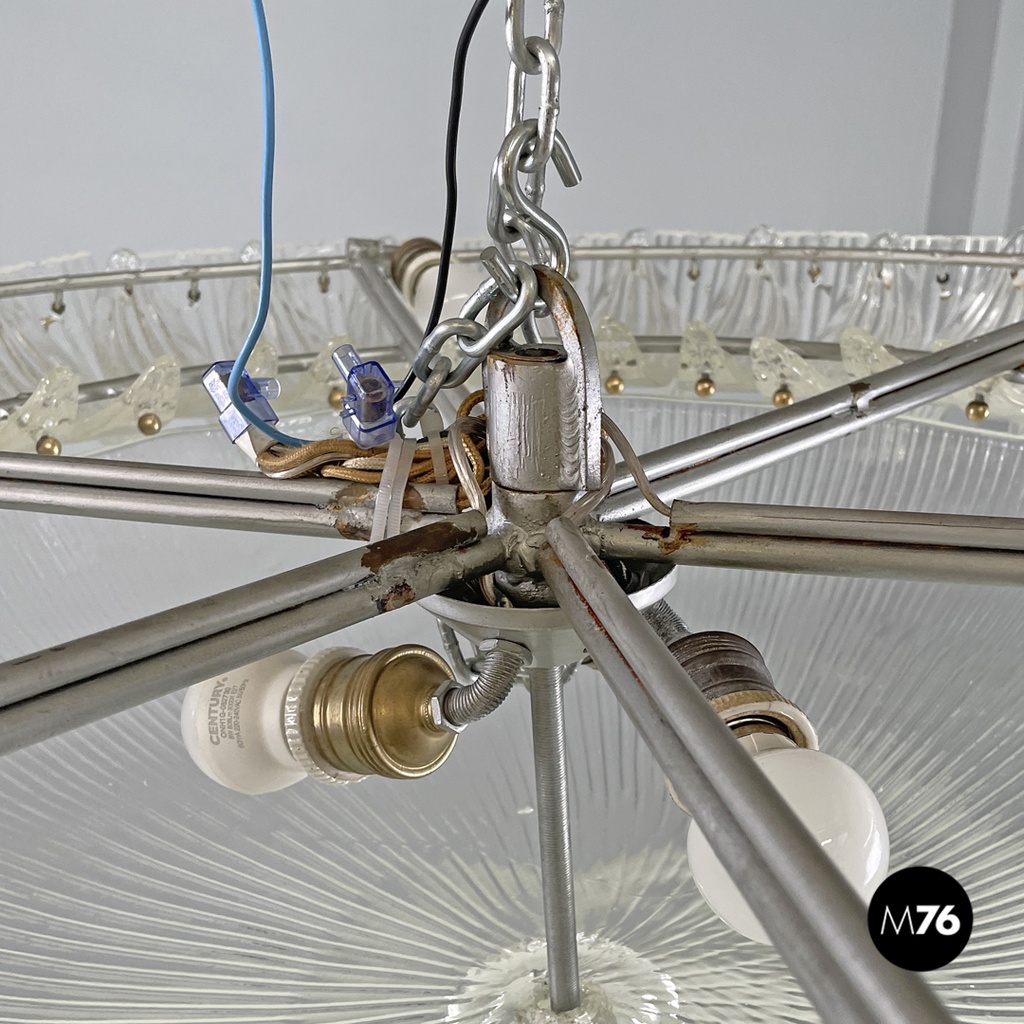 Lampadario di Barovier&Toso in vetro di Murano trasparente, 1940 ca.