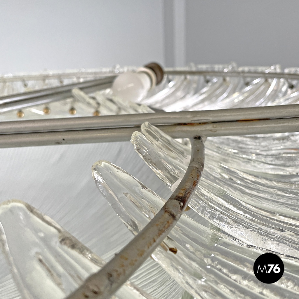 Lampadario di Barovier&Toso in vetro di Murano trasparente, 1940 ca.