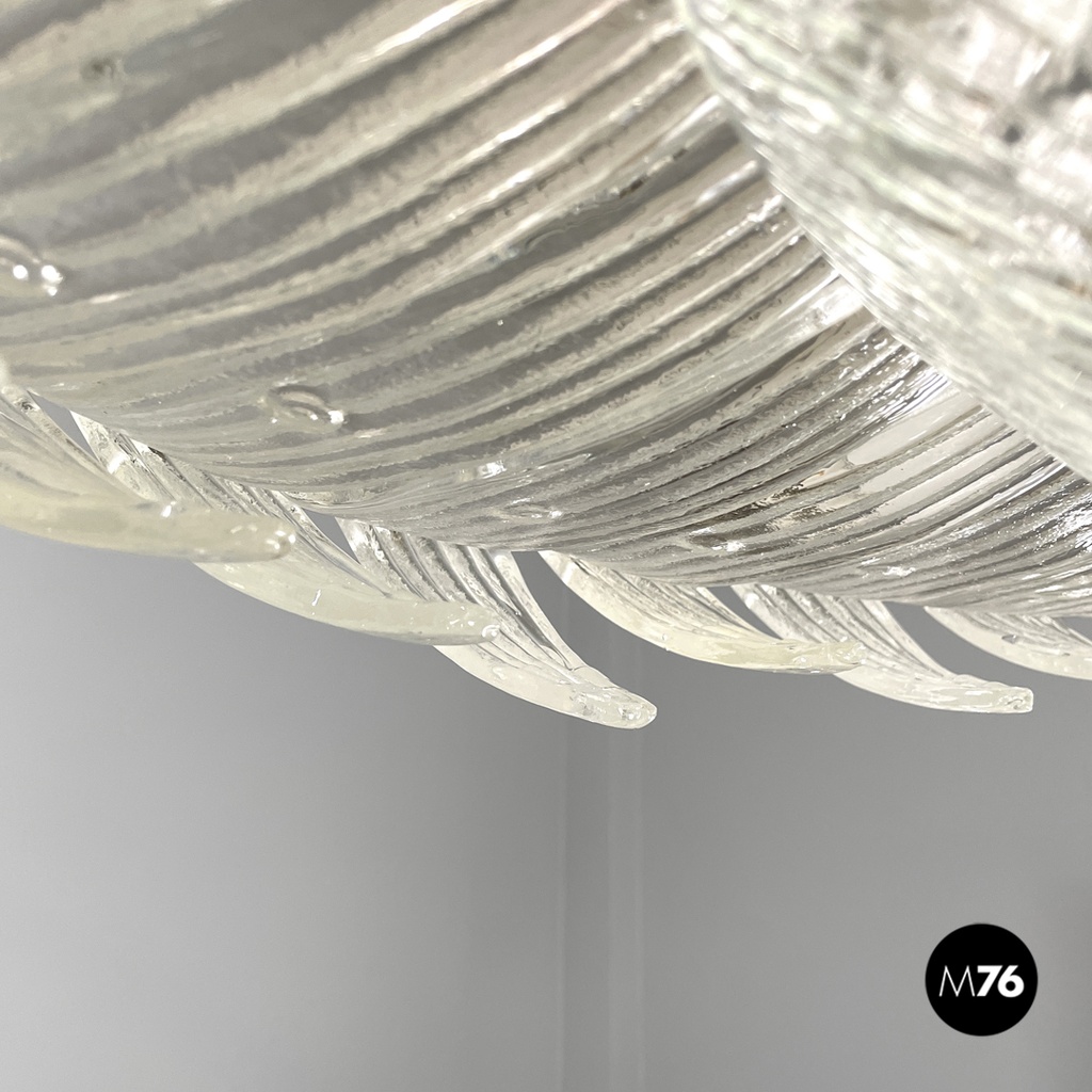 Lampadario di Barovier&Toso in vetro di Murano trasparente, 1940 ca.