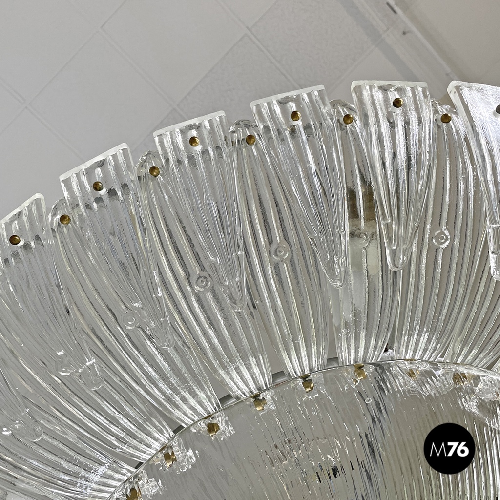 Lampadario di Barovier&Toso in vetro di Murano trasparente, 1940 ca.