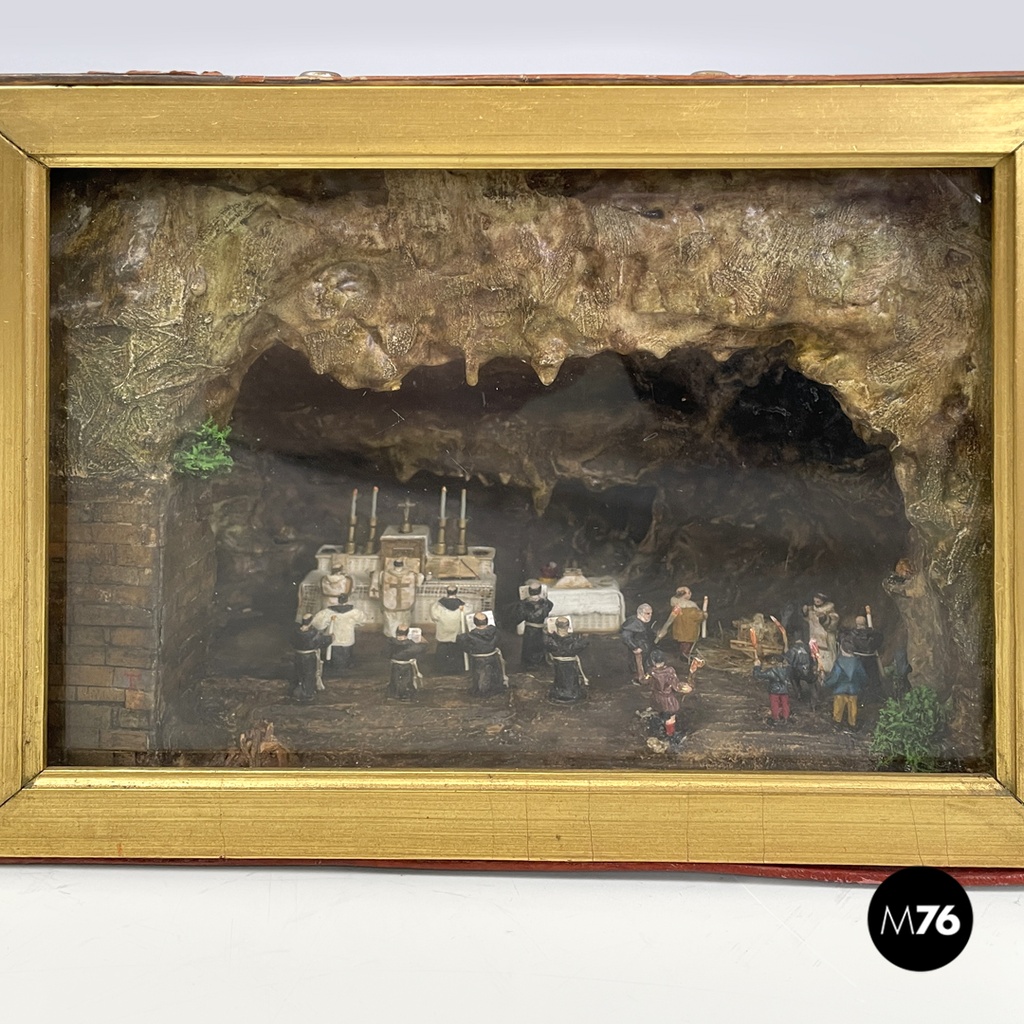 Scatola diorama con scena di celebrazione religiosa, 1950 ca.