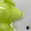 Italian modern round floor lamp in green and white Murano glass, 1970s