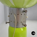 Italian modern round floor lamp in green and white Murano glass, 1970s