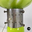 Italian modern round floor lamp in green and white Murano glass, 1970s