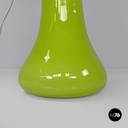 Italian modern round floor lamp in green and white Murano glass, 1970s