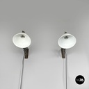 Italian mid-century modern pantograph wall lamps with white metal diffuser 1960s