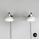 Italian mid-century modern pantograph wall lamps with white metal diffuser 1960s