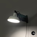 Italian mid-century modern pantograph wall lamps with white metal diffuser 1960s