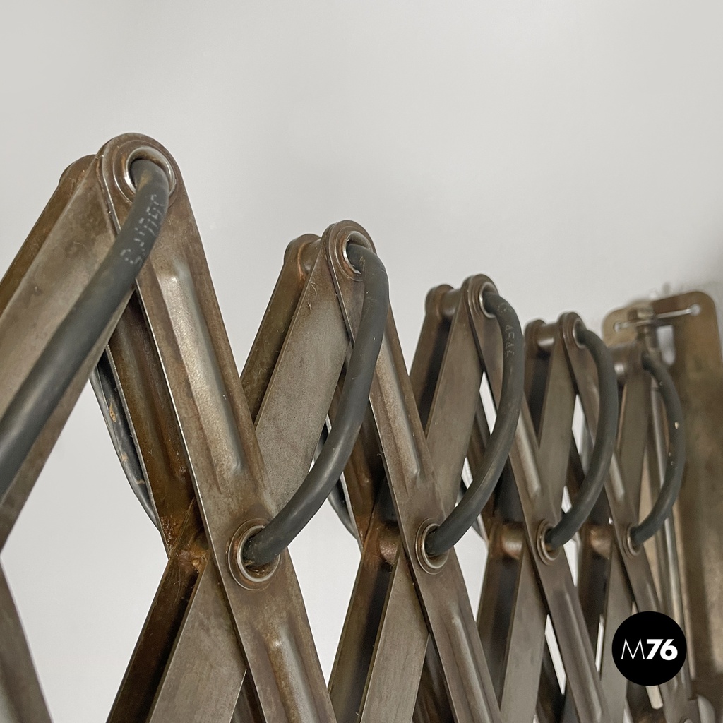 Italian mid-century modern pantograph wall lamps with white metal diffuser 1960s