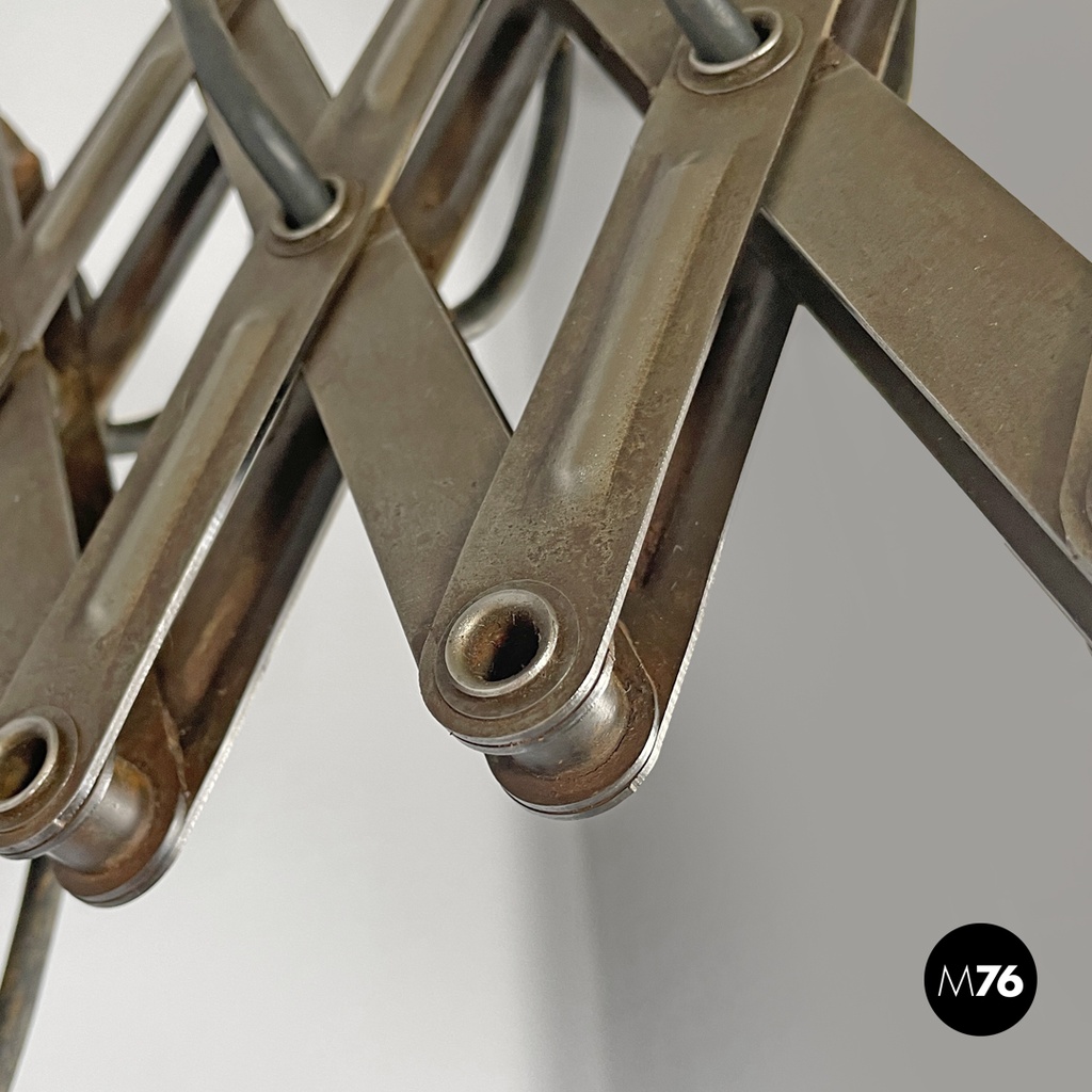 Italian mid-century modern pantograph wall lamps with white metal diffuser 1960s