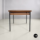 Italian mid-century modern Extendable dining table in wood and black metal 1960s