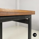 Italian mid-century modern Extendable dining table in wood and black metal 1960s