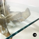 Italian modern concrete and glass coffee table Kamasutra by Claudio Trevi, 1970s