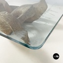 Italian modern concrete and glass coffee table Kamasutra by Claudio Trevi, 1970s