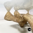 Italian modern concrete and glass coffee table Kamasutra by Claudio Trevi, 1970s