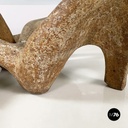 Italian modern concrete and glass coffee table Kamasutra by Claudio Trevi, 1970s