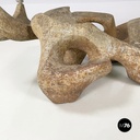 Italian modern concrete and glass coffee table Kamasutra by Claudio Trevi, 1970s